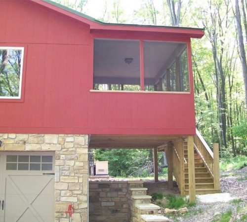 The back porch at The Barn on Lake Shore, a Deep Creek Lake Vacation Rental The back porch at The Barn on Lake Shore, a Deep Creek Lake Vacation Rental